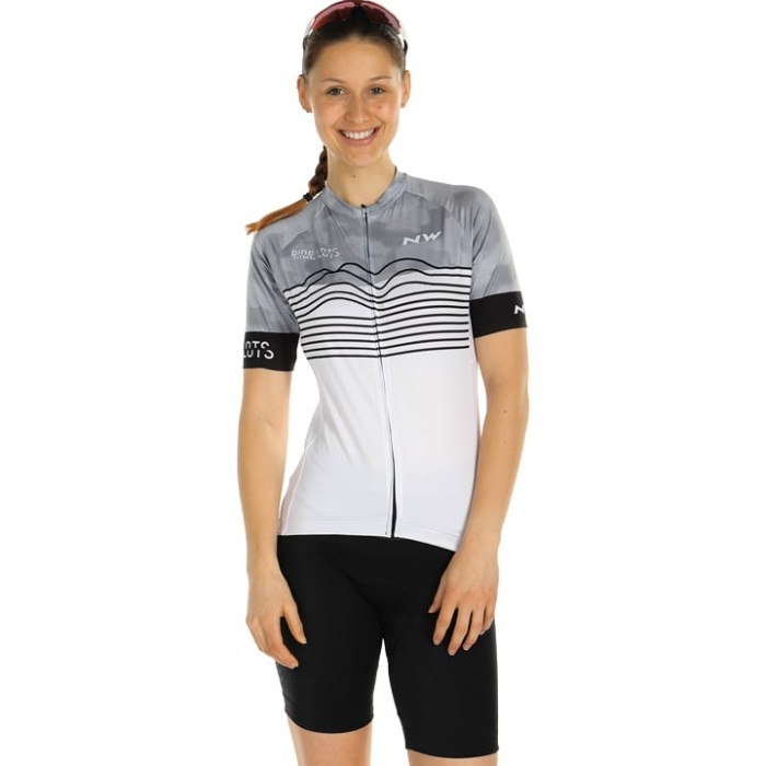 Dames NORTHWAVE Blade Wielerkleding Wielershirt Korte Mouw+Korte Fietsbroeken Wit Zwart BE3B2 BE3B2