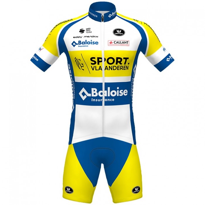 2020 Sport Vlaanderen-Baloise Vermarc Wielerkleding Wielershirt Korte Mouw+Korte Fietsbroeken D47GU D47GU
