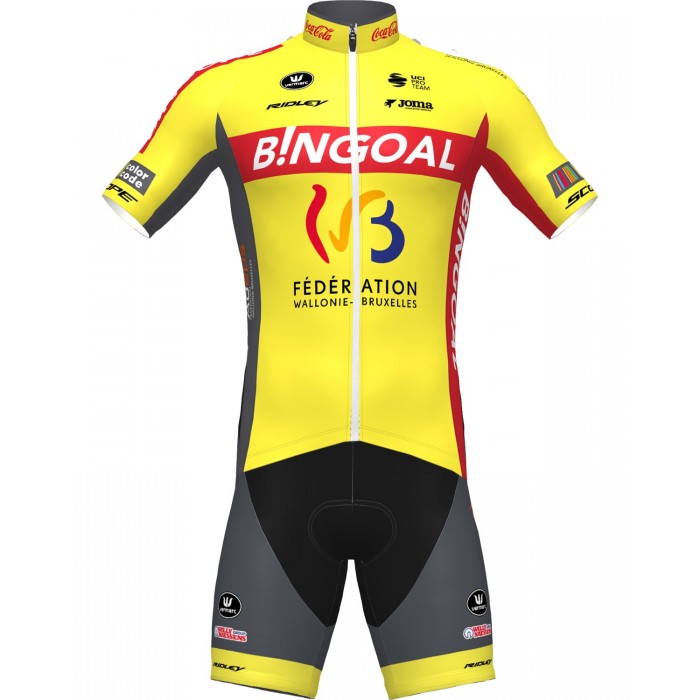 WALLONIE-BRUXELLES 2020 Fietsshirt Korte Mouw+Korte fietsbroeken Bib 2020347